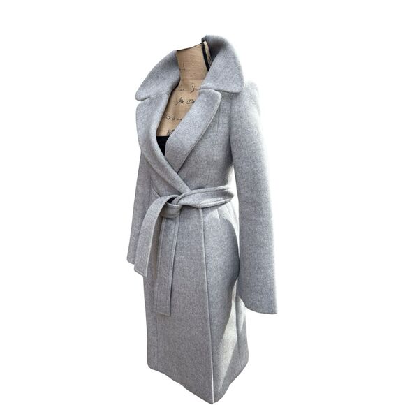 New Stella McCartney Wool Blend Belted Gray Knee Length Coat Women size 36 - Picture 4 of 16